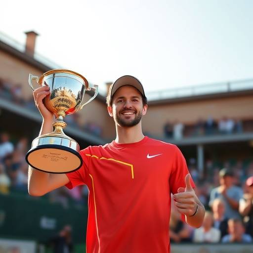 Jannik Sinner solleva il trofeo del torneo di tennis di Roma