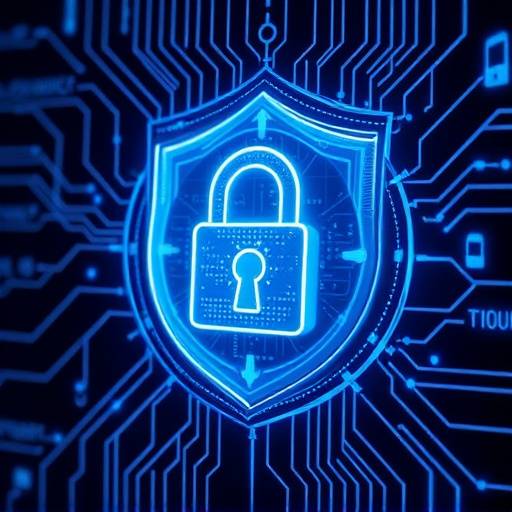 Un'immagine che rappresenta la cybersecurity, con un lucchetto digitale e uno scudo protettivo