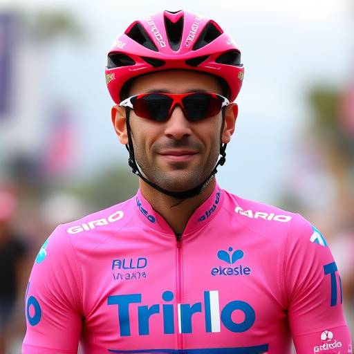 Vincenzo Nibali indossa la maglia rosa al Giro d'Italia